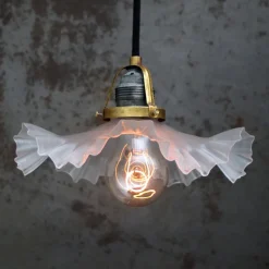 Hot Pamono French Art Nouveau Frosted Glass Pendant Light, 1920s