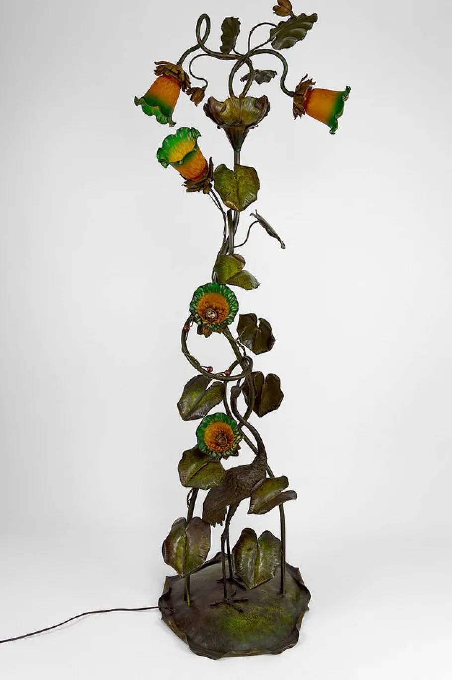 Sale Pamono French Art Nouveau Heron Floor Lamp, 1890s