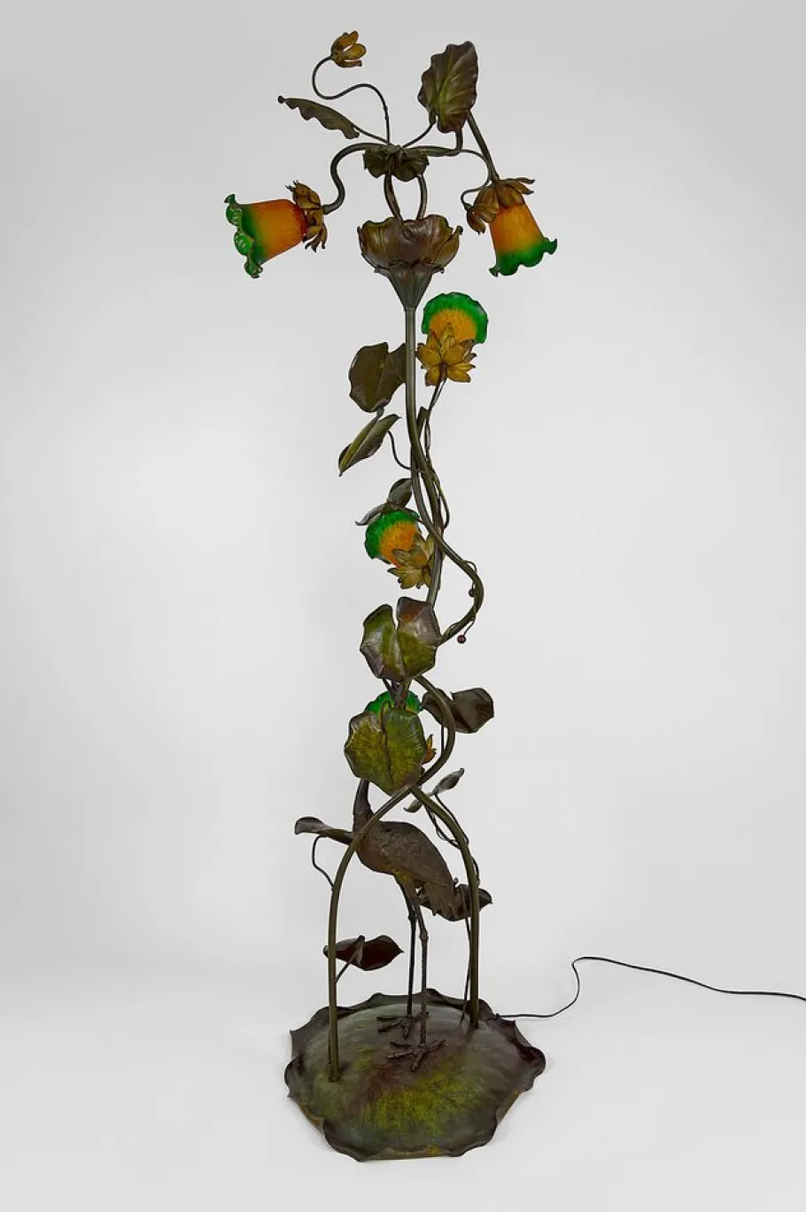Sale Pamono French Art Nouveau Heron Floor Lamp, 1890s