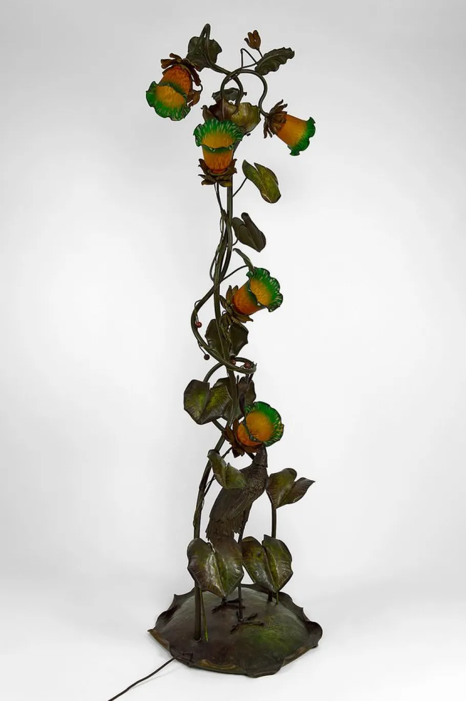 Sale Pamono French Art Nouveau Heron Floor Lamp, 1890s