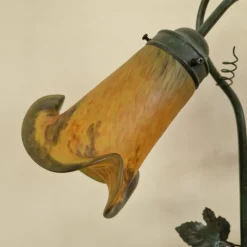 Discount Pamono French Art Nouveau Table Lamp with Bronze Figure of Auguste Moreau and Glass Lampshades
