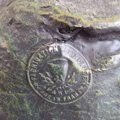 Discount Pamono French Art Nouveau Table Lamp with Bronze Figure of Auguste Moreau and Glass Lampshades