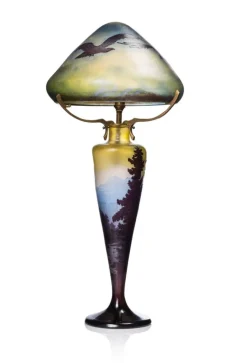 Outlet Pamono French Art Nouveau Vosges Paysage Table Lamp by Emile Galle, 1910