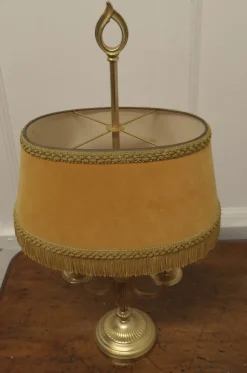 Online Pamono French Brass Bouillotte Twin Desk Lamp, 1960s