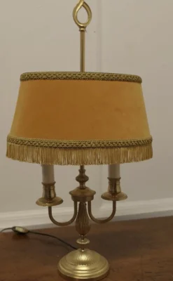 Online Pamono French Brass Bouillotte Twin Desk Lamp, 1960s