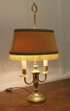 Online Pamono French Brass Bouillotte Twin Desk Lamp, 1960s