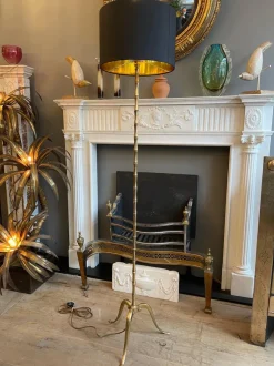 Outlet Pamono French Brass Faux Bamboo Floor Lamp, 1960s