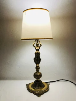 Hot Pamono French Brass Lamp, 1950s