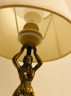 Hot Pamono French Brass Lamp, 1950s