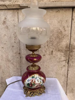 Discount Pamono French Ceramic Lamp with Gold and Brass Friezes, 1890s