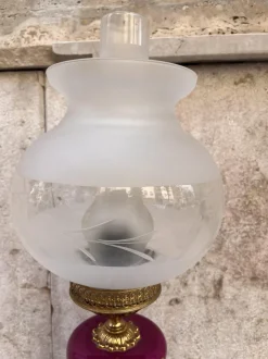 Discount Pamono French Ceramic Lamp with Gold and Brass Friezes, 1890s