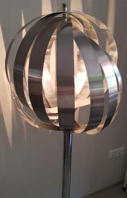 Best Pamono French Chrome Moon Floor Lamp by Henri Mathieu, 1970s