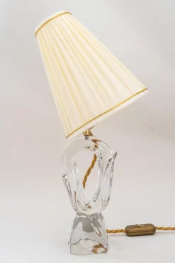 Online Pamono French Daum Crystal Glass Table Lamp, 1960s