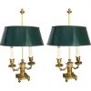 New Pamono French Empire Gilt Bronze Two-Arm Bouillotte Table Lamps, 1815, Set of 2