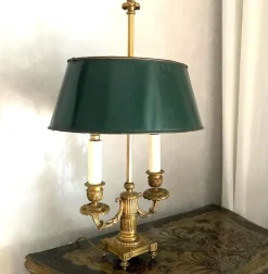 New Pamono French Empire Gilt Bronze Two-Arm Bouillotte Table Lamps, 1815, Set of 2