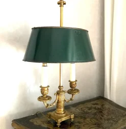 New Pamono French Empire Gilt Bronze Two-Arm Bouillotte Table Lamps, 1815, Set of 2