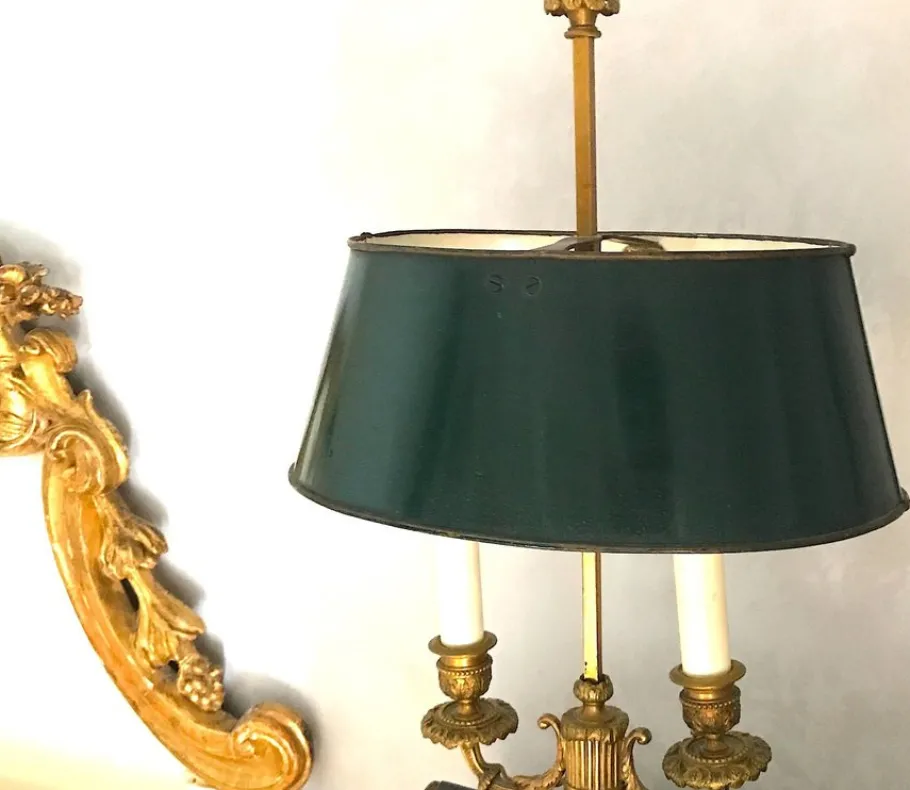 New Pamono French Empire Gilt Bronze Two-Arm Bouillotte Table Lamps, 1815, Set of 2