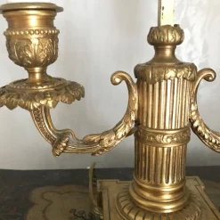 New Pamono French Empire Gilt Bronze Two-Arm Bouillotte Table Lamps, 1815, Set of 2