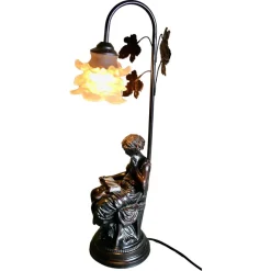 Discount Pamono French Figural Bronze Lamp with Lady Reading, 1970s