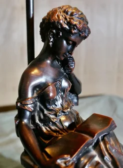 Discount Pamono French Figural Bronze Lamp with Lady Reading, 1970s