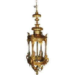 Online Pamono French Fire Bronze & Brass Lantern Hanging Light