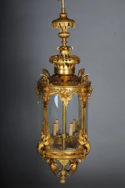 Online Pamono French Fire Bronze & Brass Lantern Hanging Light