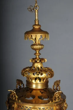 Online Pamono French Fire Bronze & Brass Lantern Hanging Light