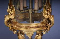 Online Pamono French Fire Bronze & Brass Lantern Hanging Light