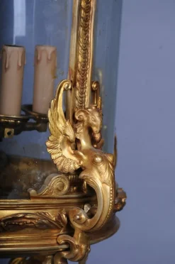 Online Pamono French Fire Bronze & Brass Lantern Hanging Light