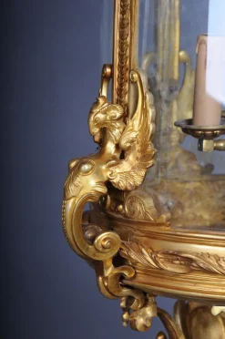 Online Pamono French Fire Bronze & Brass Lantern Hanging Light