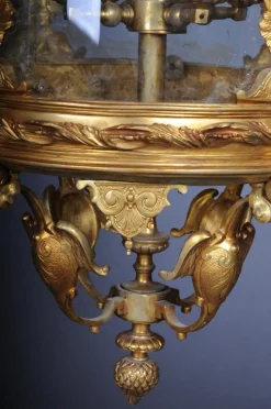 Online Pamono French Fire Bronze & Brass Lantern Hanging Light