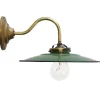 Clearance Pamono French Green Enamel and Brass Wall Lamp
