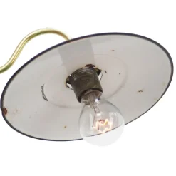 Clearance Pamono French Green Enamel and Brass Wall Lamp