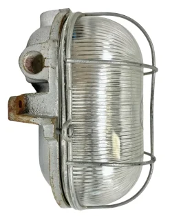 New Pamono French Industrial Cast Iron Wall Lamp from Electro Fonte, Paris, 1960s