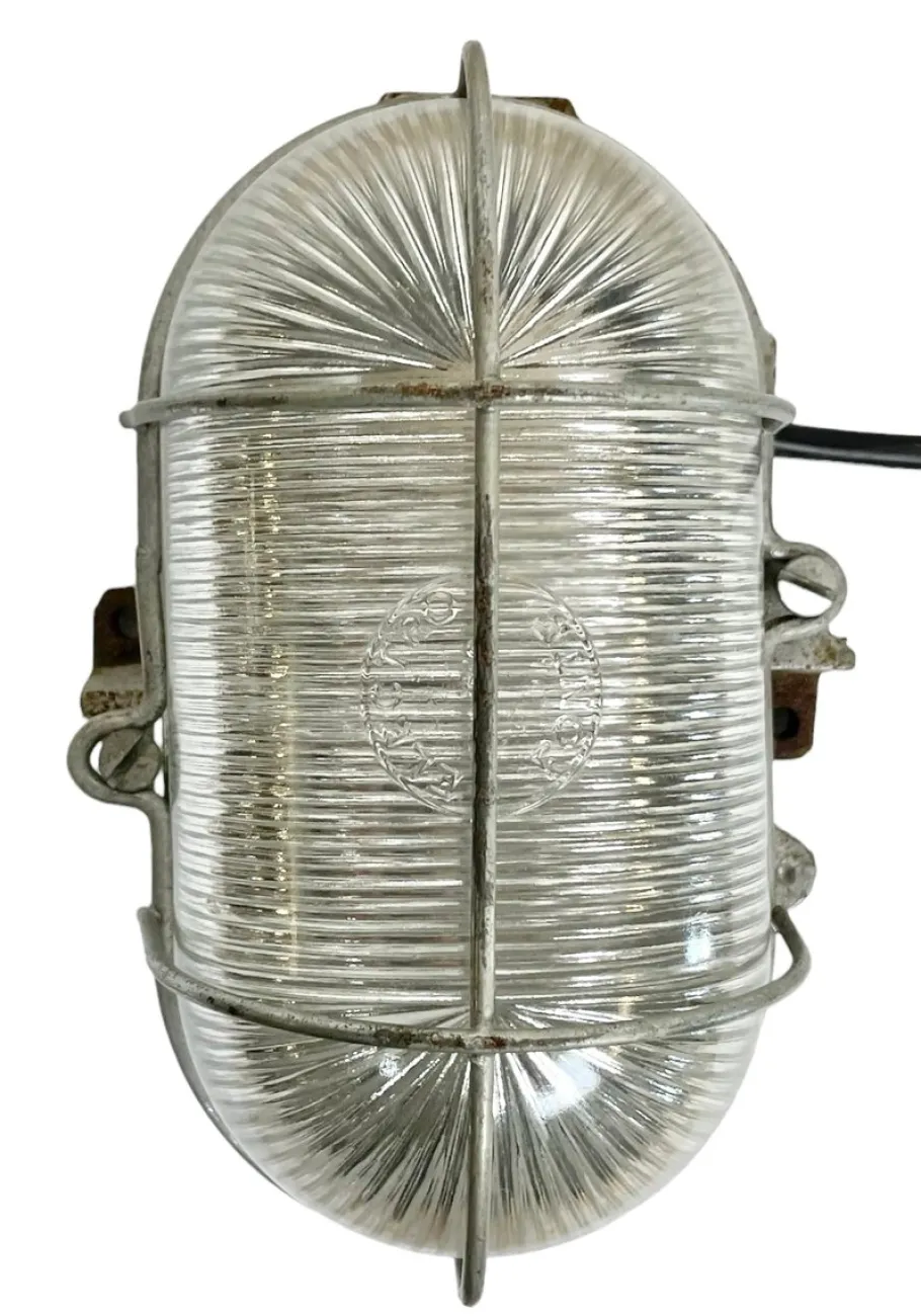 New Pamono French Industrial Cast Iron Wall Lamp from Electro Fonte, Paris, 1960s