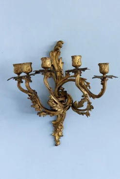Sale Pamono French Louis XV Gilt Bronze Sconces, 19th Century, Set of 2