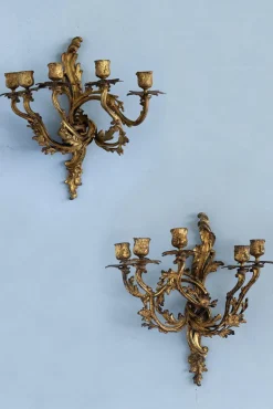Sale Pamono French Louis XV Gilt Bronze Sconces, 19th Century, Set of 2