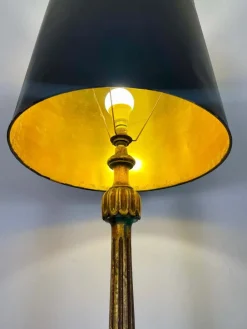 Outlet Pamono French Louis XVI Style Floor Lamp in Fluted and Gilded Wood, 1990s