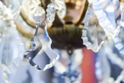 Clearance Pamono French Pampilles Chandelier in Glass