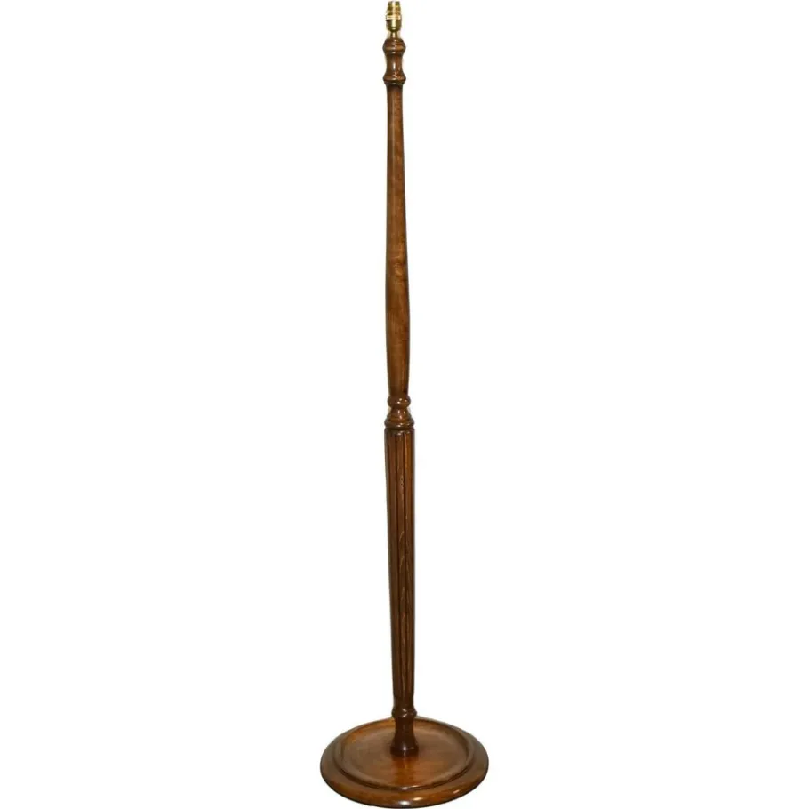 Clearance Pamono French Polished Walnut Standard Floor Lamp, 1930s