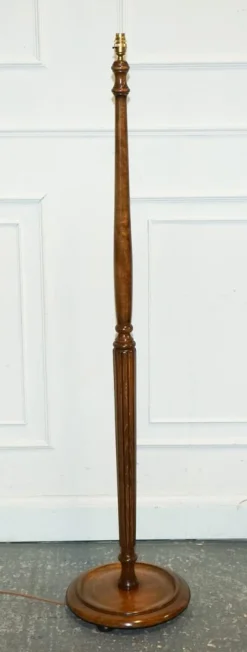Clearance Pamono French Polished Walnut Standard Floor Lamp, 1930s