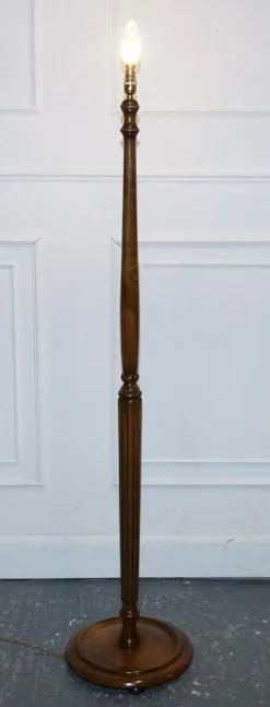 Clearance Pamono French Polished Walnut Standard Floor Lamp, 1930s