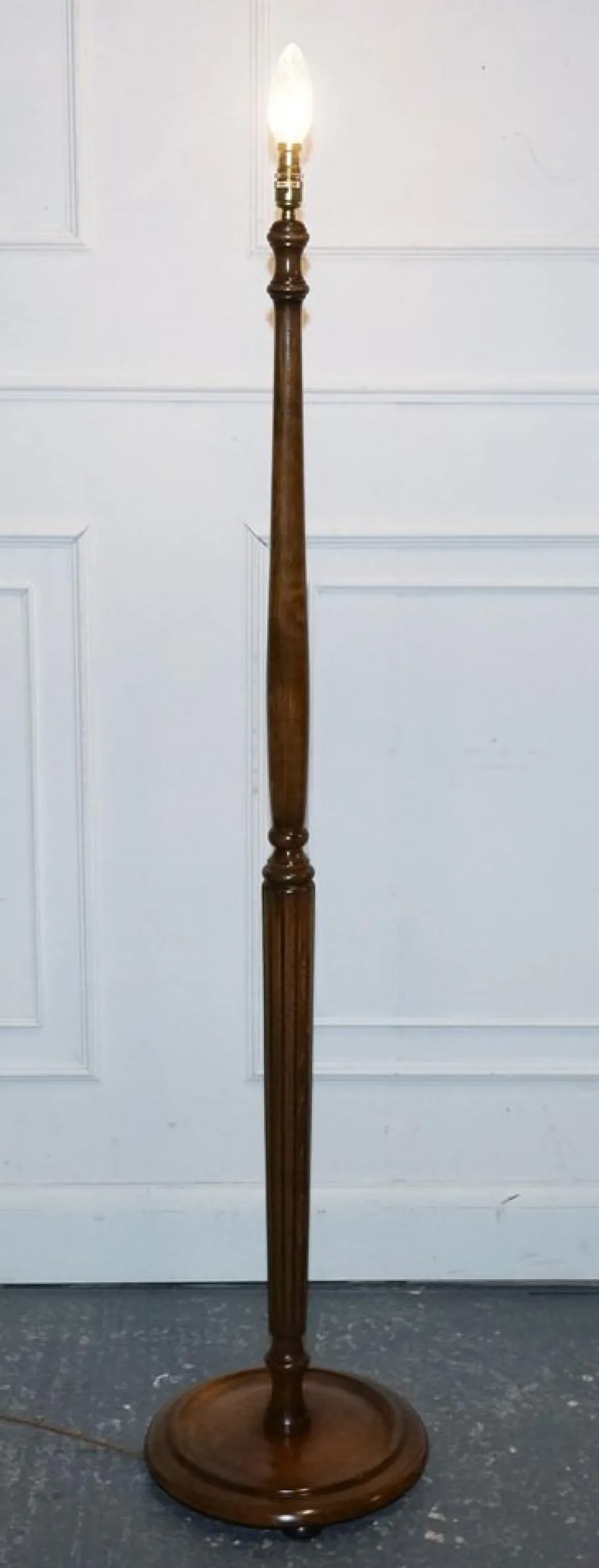 Clearance Pamono French Polished Walnut Standard Floor Lamp, 1930s