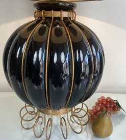 Outlet Pamono French Pumpkin Shape Ceramic Table Lamp by Robert Kostka, 1970s