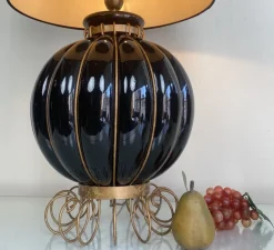 Outlet Pamono French Pumpkin Shape Ceramic Table Lamp by Robert Kostka, 1970s