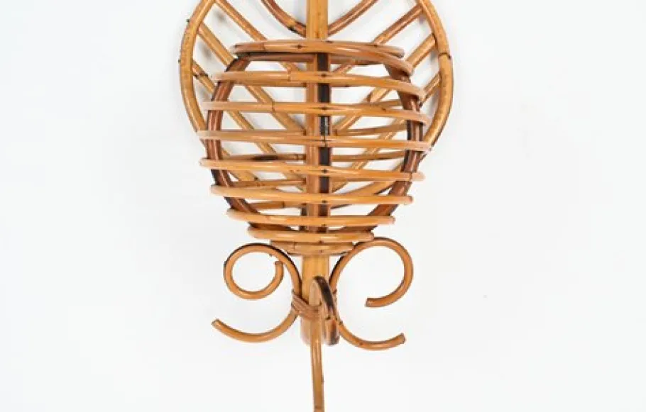 Clearance Pamono French Riviera Lantern Sconces in Rattan by Louis Sognot, France, 1960s, Set of 2