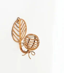 Clearance Pamono French Riviera Lantern Sconces in Rattan by Louis Sognot, France, 1960s, Set of 2