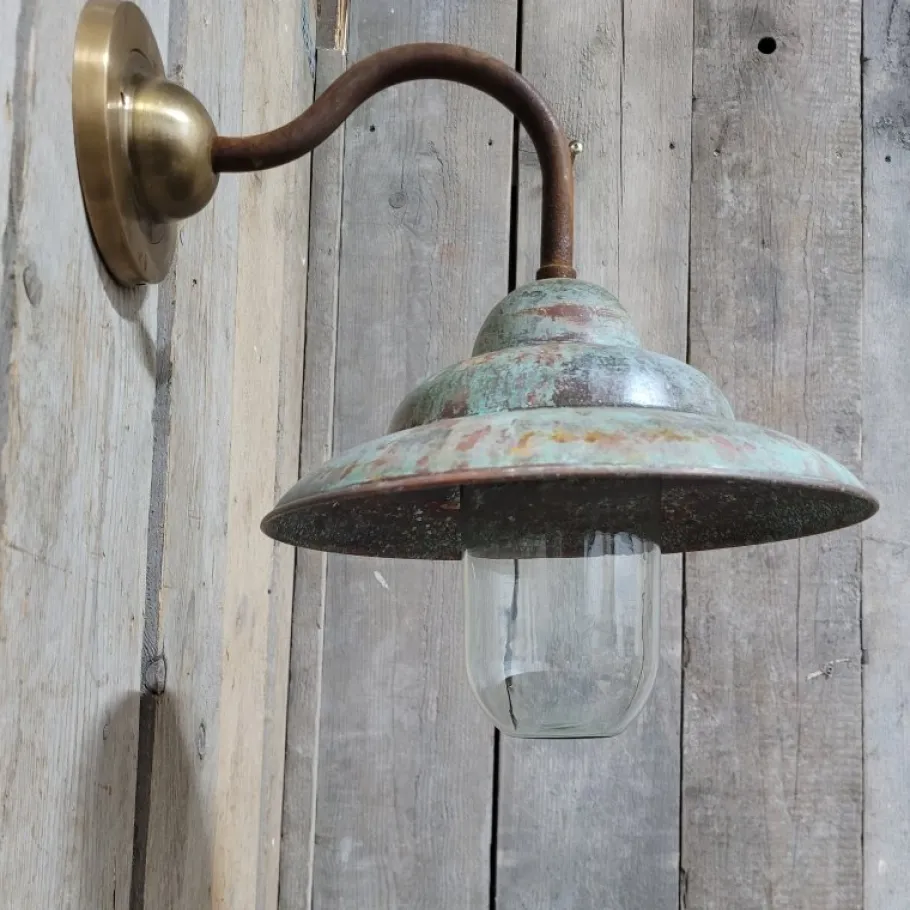 Clearance Pamono French Rusty Copper Outdoor Barn Lamp Light