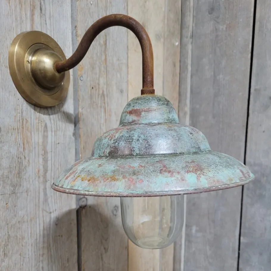 Clearance Pamono French Rusty Copper Outdoor Barn Lamp Light