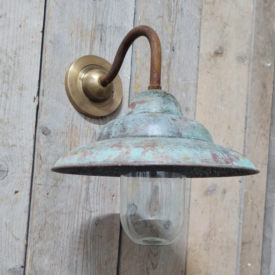 Clearance Pamono French Rusty Copper Outdoor Barn Lamp Light